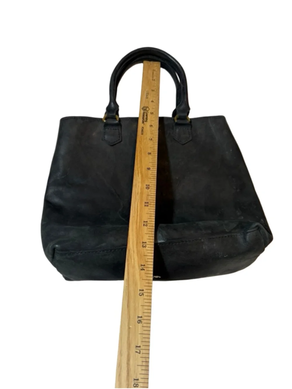 Sseko Leather Tote Bag Black Distressed Shopper Carryall Ethiopia flaw